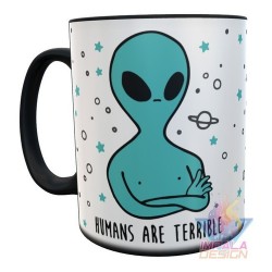 Taza Mágica Alien Humans Are Terrible Cerámica