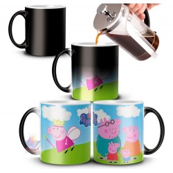 Taza Mágica Peppa Pig Y Familia George Cerámica Importada