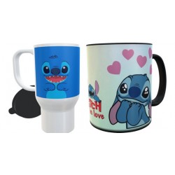 Jarro Térmico Y Taza Mágica Set Combo Stitch In Love Disney