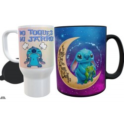 Stitch Jarro Térmico Y Taza Mágica Set Combo Disney Kit