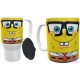 Combo Taza Y Jarro Bob Esponja Cara Corbata Lentes Térmico