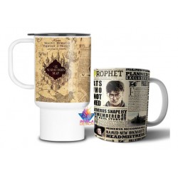 Combo Harry Potter Taza Cerámica Y Jarro Térmico Mapa Diario