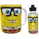 Taza Y Botella Alum Bob Esponja Cara Corbata Lentes Combo K