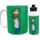 Taza Y Botella Alum Homero Simpson Arbusto Terminator Combo