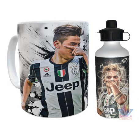 Taza Y Botella Alum Paulo Dybala Futbol Juventus Mod02 Combo