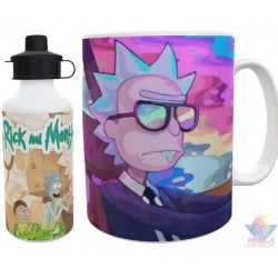 Taza Y Botella Alum Rick Y Morty Fuck You Viajando Combo Kit