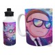 Taza Y Botella Alum Rick Y Morty Negro Combo Kit Set