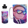 Taza Y Botella Alum Rick Y Morty Negro Combo Kit Set