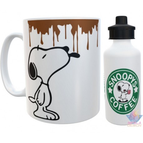 Taza Y Botella Alum Snoopy Café Lengua Starbucks Combo Kit