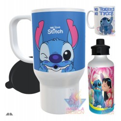 Taza Con Botella Y Jarro Térmico Stitch Lilo Disney Combo