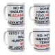 Combo 4 Tazas de Cerámica Frases Mal Humor Combo Set