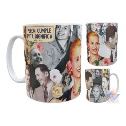 Taza Plástica Evita Fotos Eva Duarte Perón Irrompible