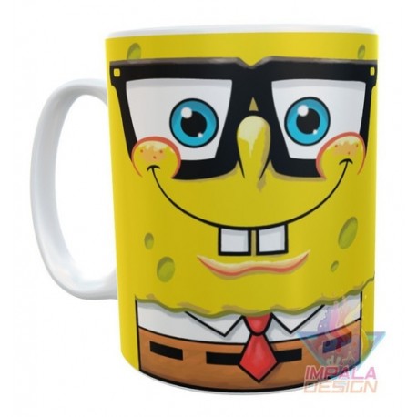 Taza Plástica Bob Esponja Cara Corbata Lentes Irrompible