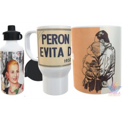 Taza Con Botella Y Jarro Térmico Perón Cumple Evita Dignifica