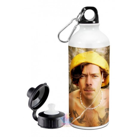 Botella Harry Styles Doble Tapa Deportiva Aluminio Mod 03