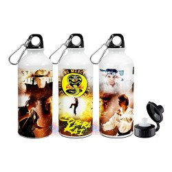 Botella Deportiva Cobra Kai Serie Karate Aluminio 2 Tapas