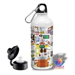 Botella Deportiva Friends Serie Tv Doble Tapa Aluminio