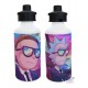 Botella Deportiva Aluminio Rick Y Morty Negro Traje 2 Tapas