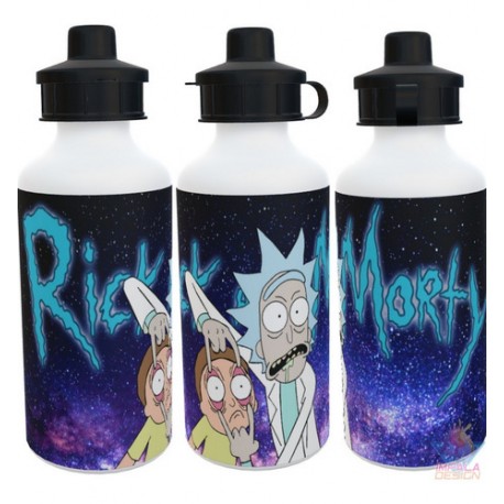 Botella Deportiva Rick Y Morty Ojos Universo 2 Tapas Alumin