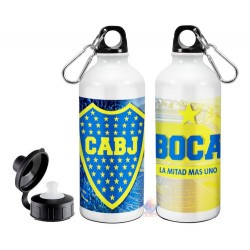 Botella Deportiva Boca Juniors Mitad Mas Uno Aluminio
