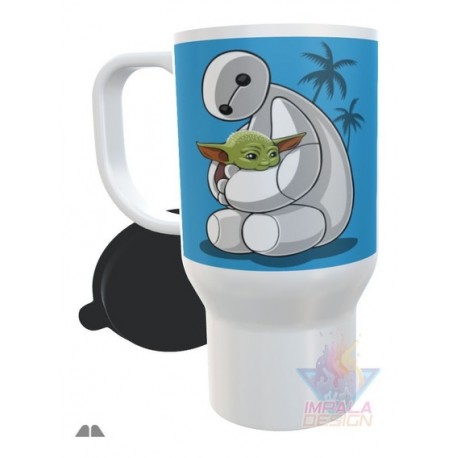 Jarro Térmico Plástico Baby Yoda Star Wars Mandalorian Mod 01