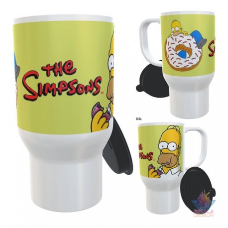 Jarro Térmico Simpson Homero Donuts Donas Logo Plástico