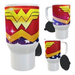 Jarro Térmico Plástico Wonder Woman Mujer Maravilla Logo