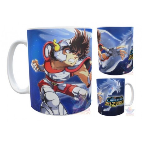 Taza Pegaso Seiya Caballeros Del Zodiaco Cerámica Signo