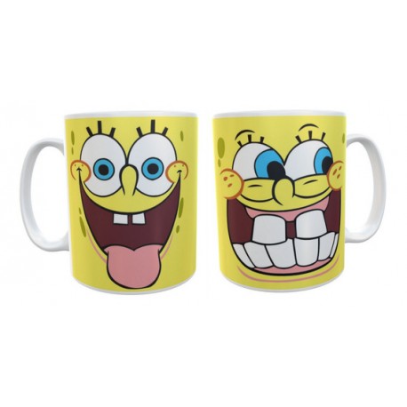 Taza Bob Esponja Interior Asa Color Amarillo Cerámica Impala