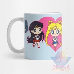 Taza Sailor Moon Manga Usagi Minako Senshi Ceram Anime Mod07