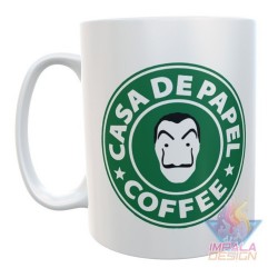 Taza La Casa De Papel Starbucks Mascara Cerámica