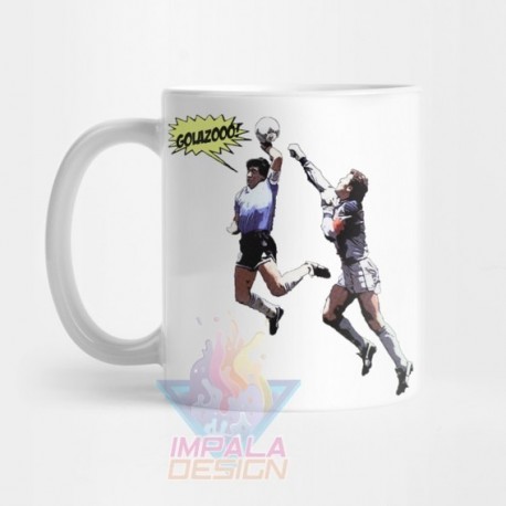 Taza Maradona Diego Armando La Mano De Dios Cerámica