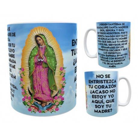 Taza Cerámica Virgen Guadalupe Oración Madre Dios Religión