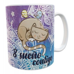 Taza Cerámica Gatos Gatitos Amor Pensar Soñar