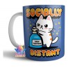Taza Gatito Distanciamiento Social Gato Cerámica
