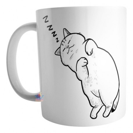 Taza Gato Cat Gatito Gatitos Durmiendo Cerámica