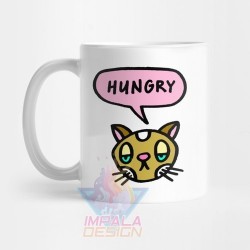 Taza Gato Cat Gatito Gatitos Hungry Hambre Cerámica