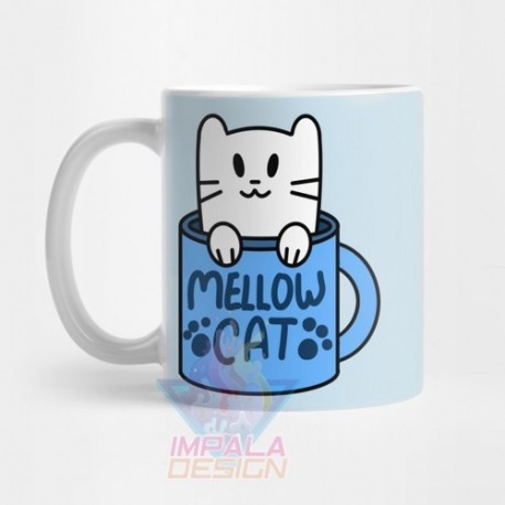 Taza Gato Cat Gatito Mellow Meloso Cerámica
