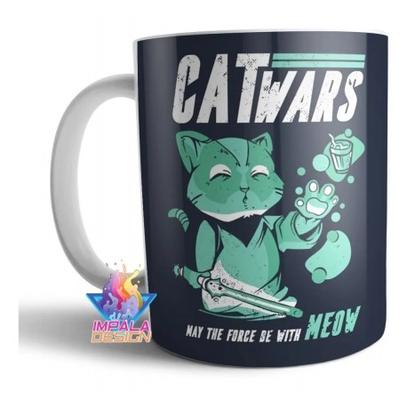 Taza Cerámica Gato Star Wars Cat Wars The Force Be With Meow