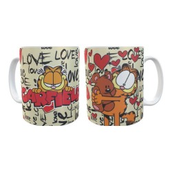 Gato Garfield Taza Cerámica Dibujo Felino Exotico Enamorado