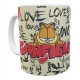 Gato Garfield Taza Cerámica Dibujo Felino Exotico Enamorado