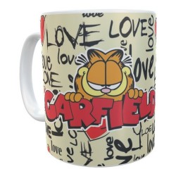 Gato Garfield Taza Cerámica Dibujo Felino Exotico Enamorado