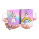 Unicornio Arco Iris Taza Cerámica Estrella Corazón