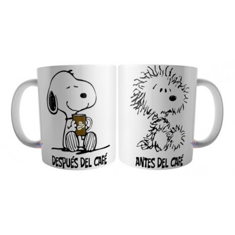 Taza Cerámica Snoopy Café Frases Perro Beagle