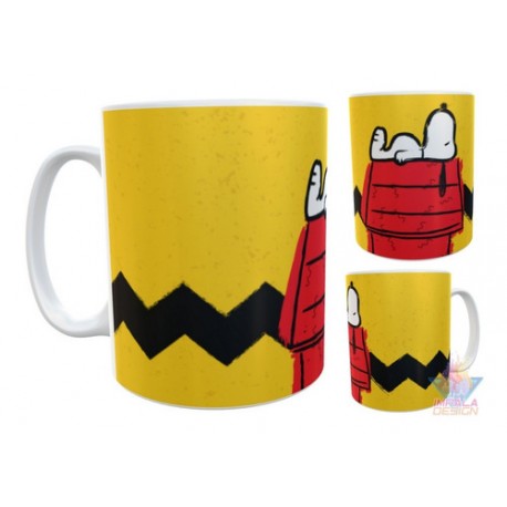 Taza Snoopy Casa Acostado Perro Beagle Cerámica