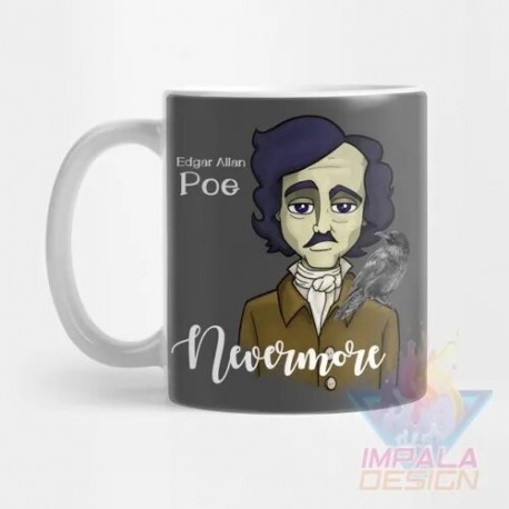 Taza Edgar Allan Poe Escritor Poeta Terror Cerámica Mod04