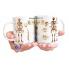 Taza Cerámica Esqueleto Cuerpo Humano Calavera Huesos