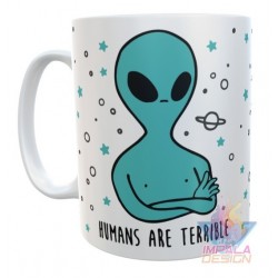 Taza Alien Humans Are Terrible Cerámica