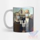 Taza American Gothic Cuarentena Barbijo Cuadro Grant Wood