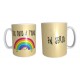 Taza Arcoíris Los Odio A Todos Cerámica En Serio Unicornio